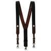 Men's Leather Two-Tone Suspenders with Concho Medallion