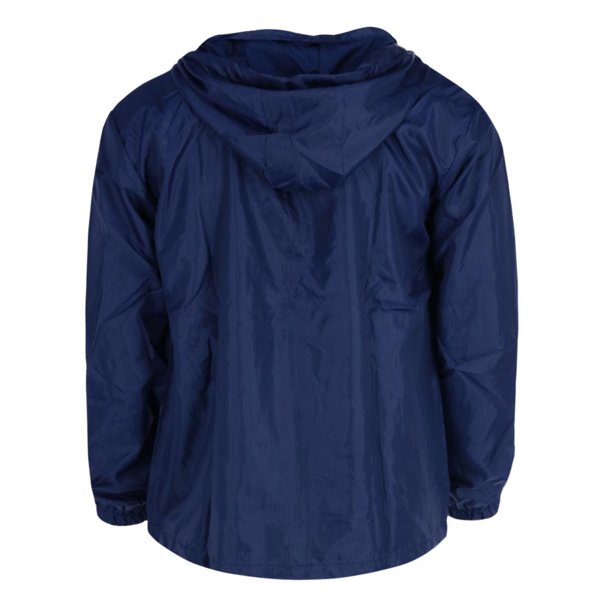 CTM® Men's Solid Color Water Resistant Hooded Zip Up Winderbreaker Jacket - Navy