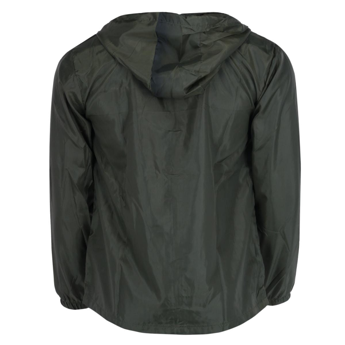 CTM® Men's Solid Color Water Resistant Hooded Zip Up Winderbreaker Jacket - Olive