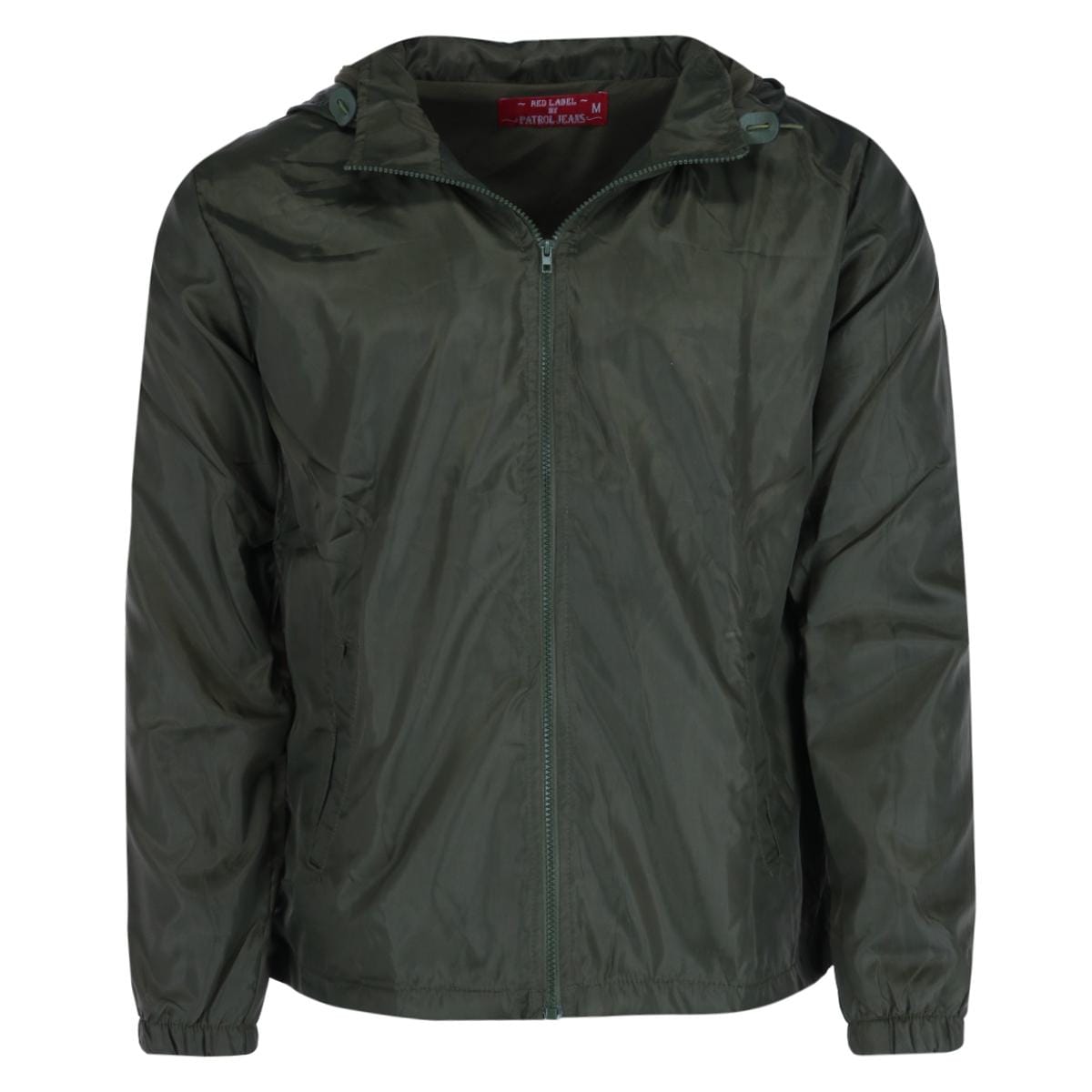CTM® Men's Solid Color Water Resistant Hooded Zip Up Winderbreaker Jacket - Men's Solid Color Water Resistant Hooded Zip Up Winderbreaker Jacket