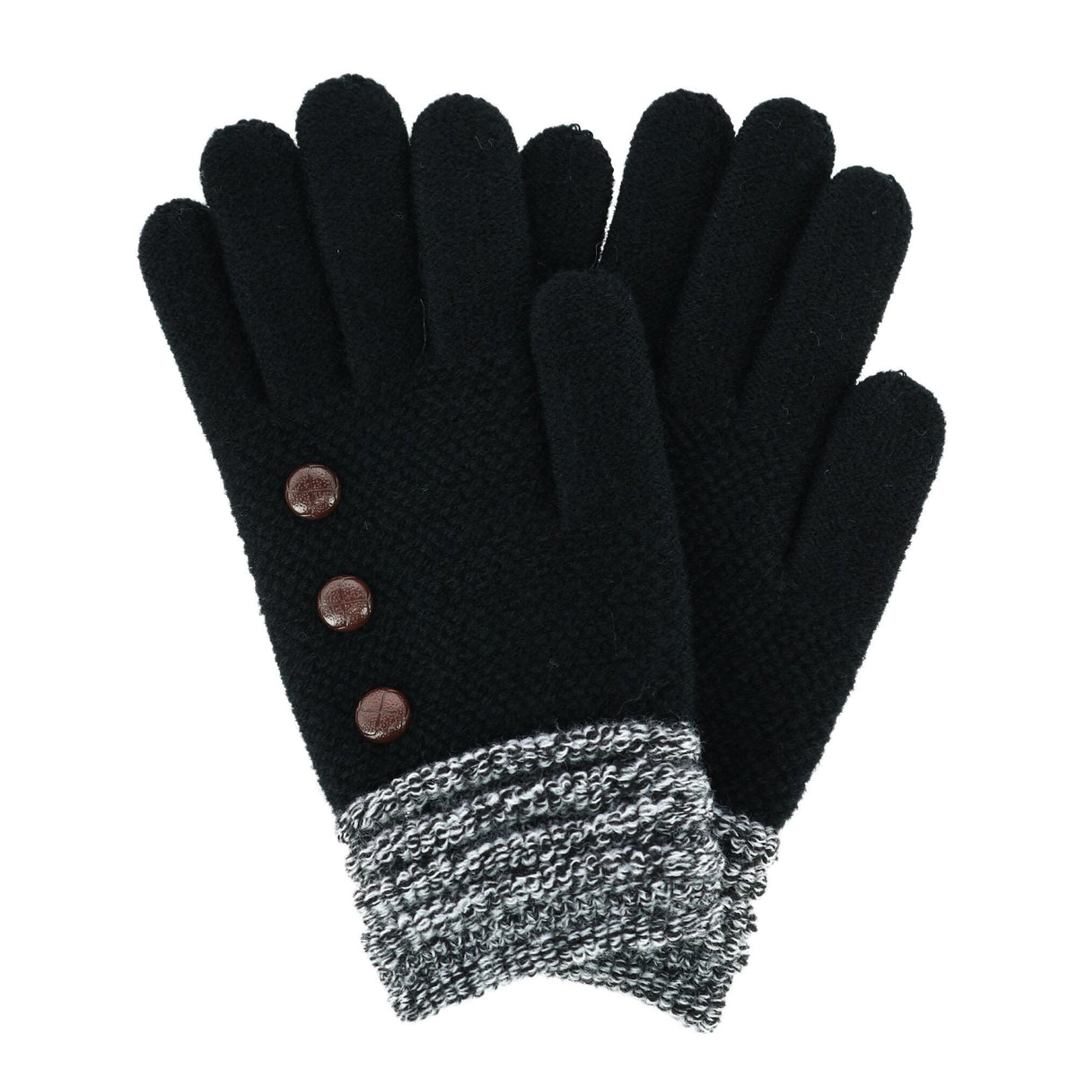 Britt's Knits Women's Ultra Soft Glove with 3 Button Design - Black