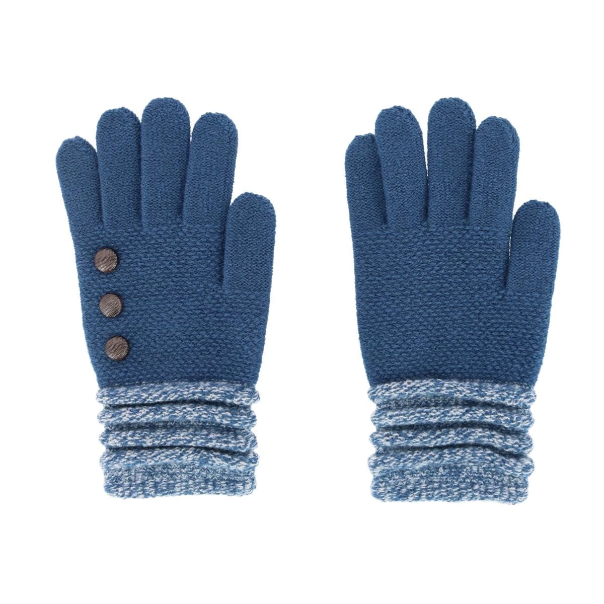 Britt's Knits Women's Ultra Soft Glove with 3 Button Design - Blue