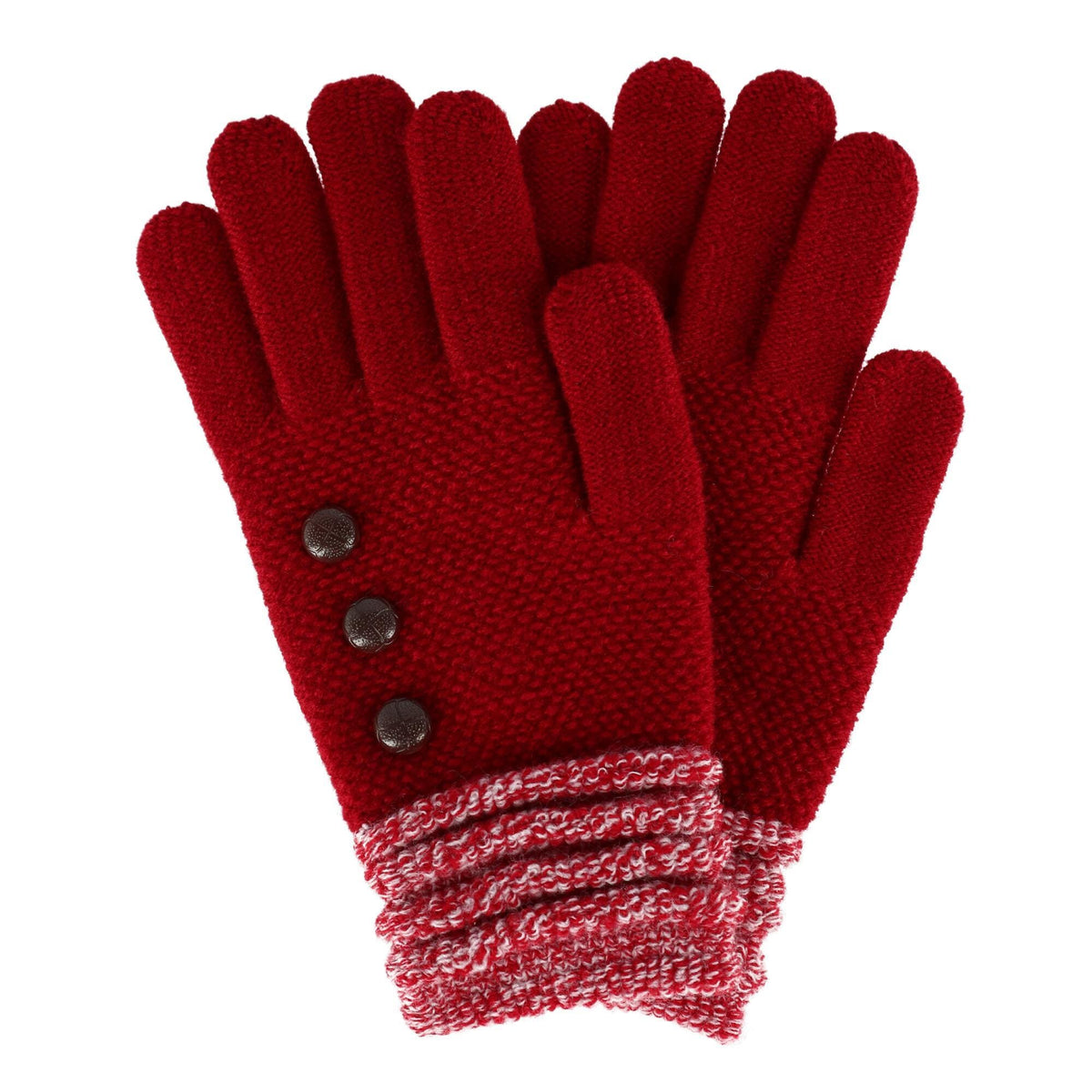 Britt's Knits Women's Ultra Soft Glove with 3 Button Design - Burgundy