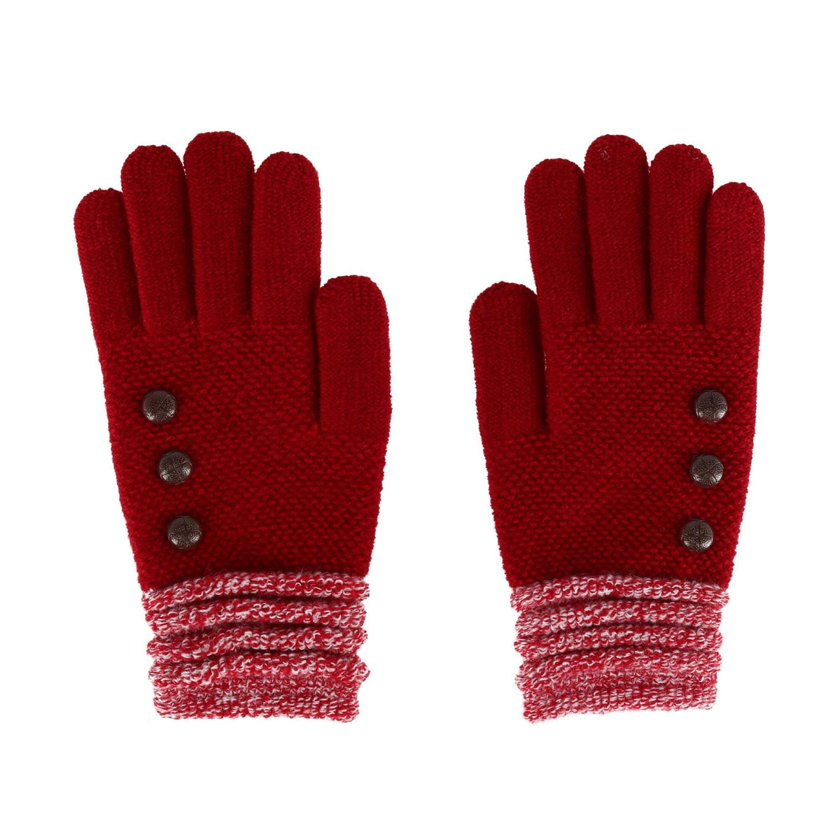 Britt's Knits Women's Ultra Soft Glove with 3 Button Design - Burgundy