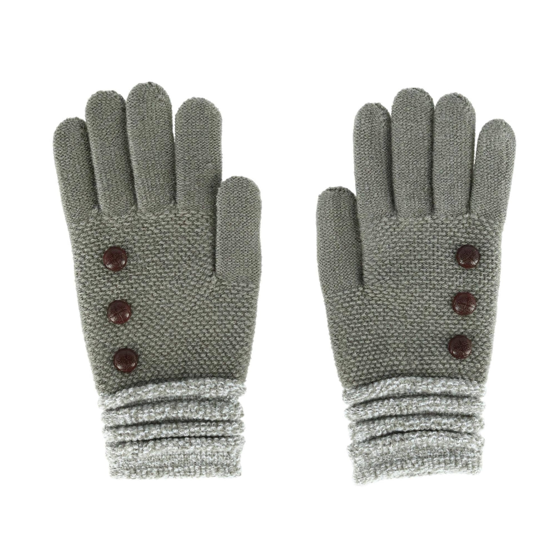 Britt's Knits Women's Ultra Soft Glove with 3 Button Design - Grey