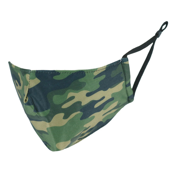 Adult Camouflage Print Protective Face Mask with Built-In Filter Pocket
