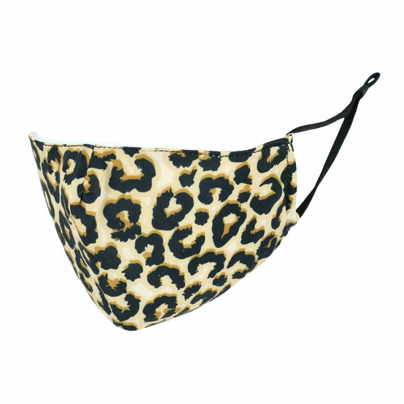 Adult Leopard Print Protective Face Mask with Built-In Filter Pocket