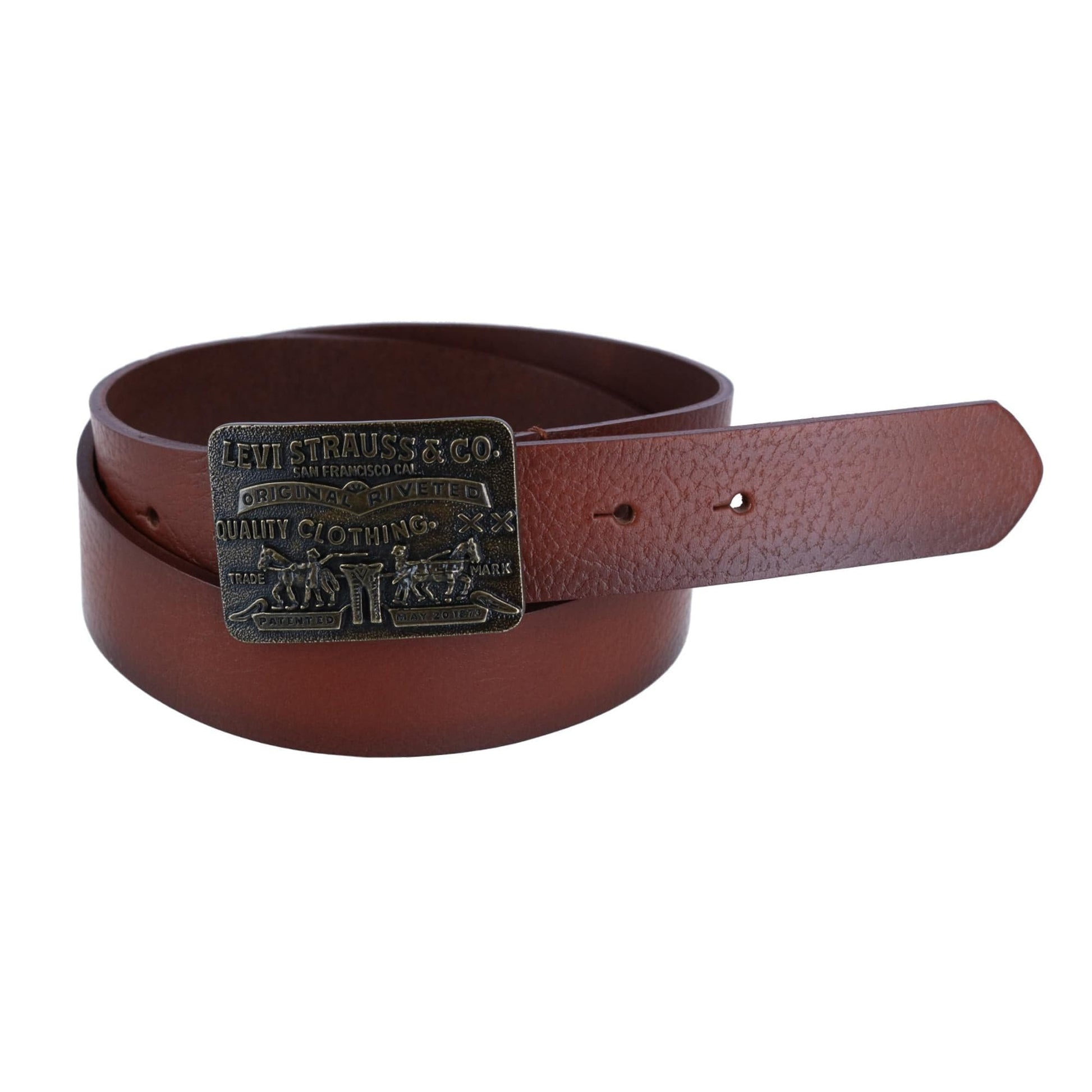 Levis Women's Rectangle Logo Embossed Buckle Belt