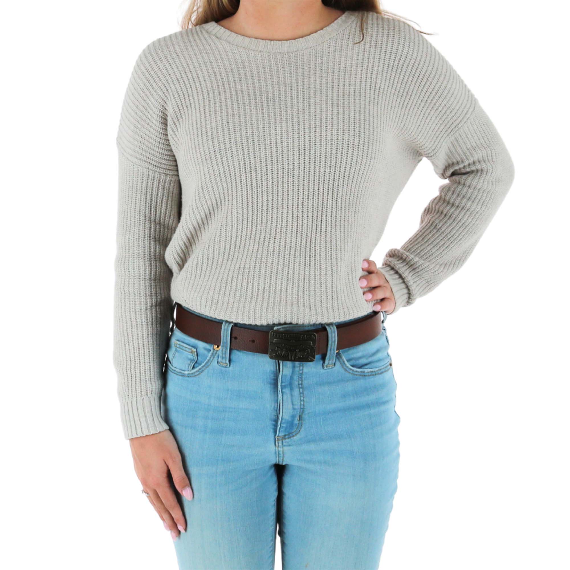 Levis Women's Rectangle Logo Embossed Buckle Belt - Pebble Brown
