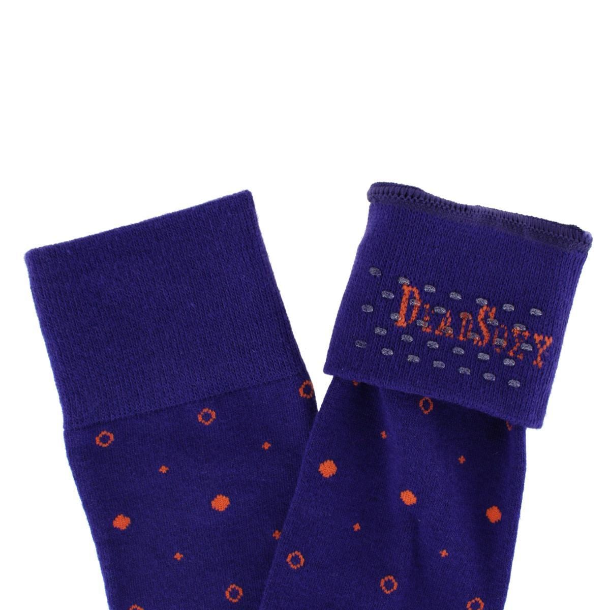 Dead Soxy Men's Birdseye Mid-Calf Premium Novelty Dress Socks (1 Pair) - Purple