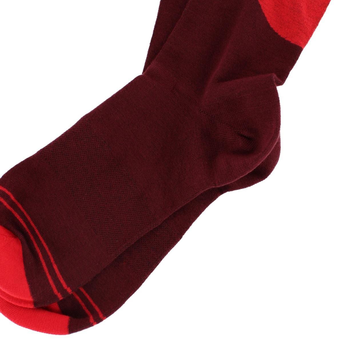 Dead Soxy Men's Circle Patch Mid-Calf Premium Novelty Dress Socks (1 Pair) - Maroon