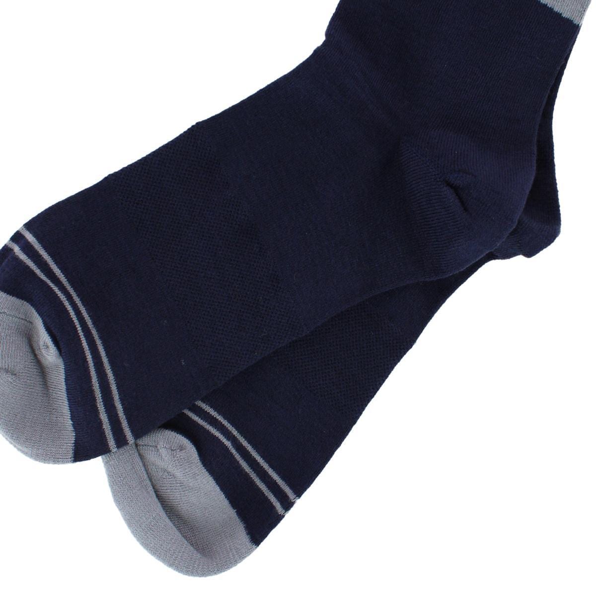 Dead Soxy Men's Circle Patch Mid-Calf Premium Novelty Dress Socks (1 Pair) - Navy Blue