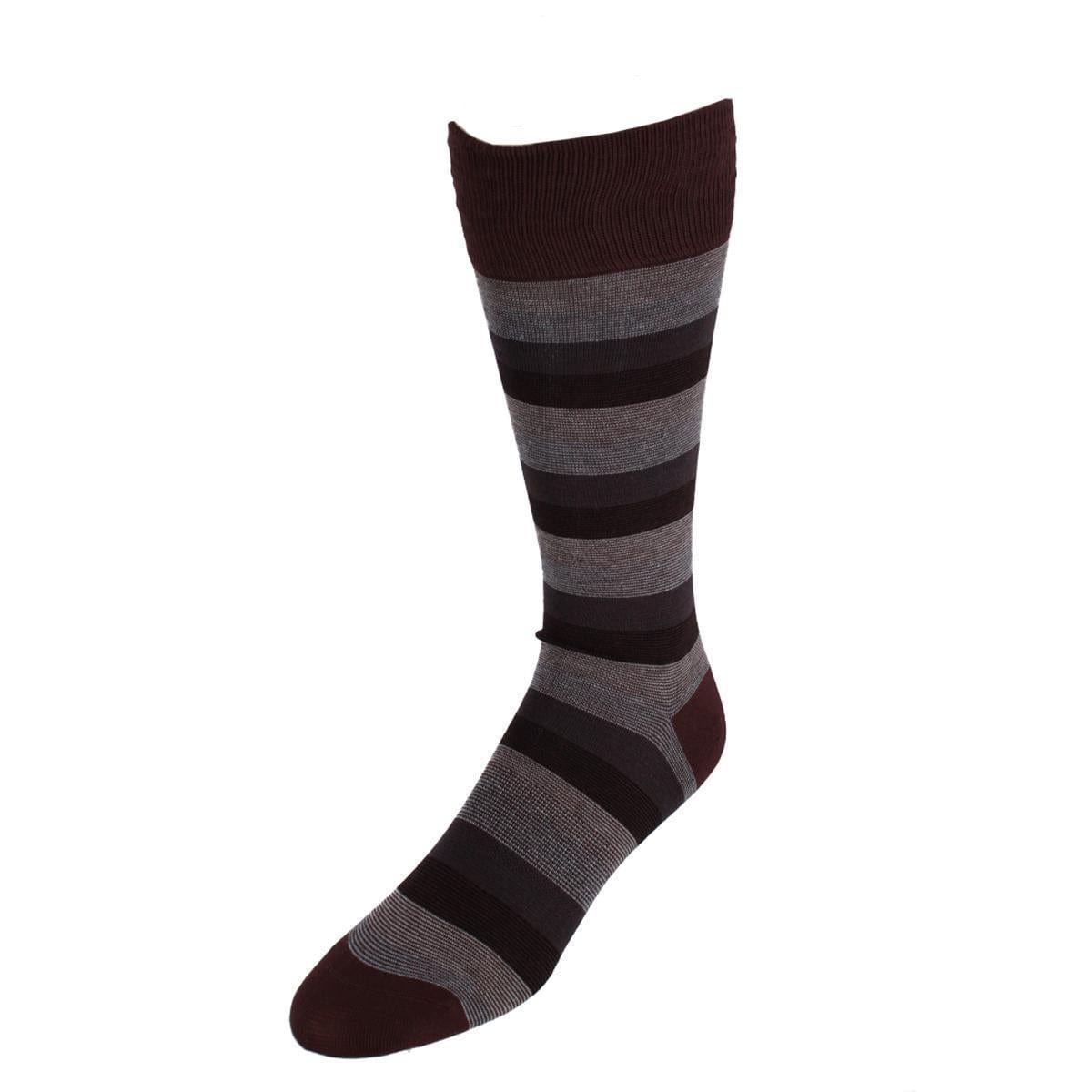 Dead Soxy Men's Thick Stripe Mid-Calf Premium Novelty Dress Socks (1 Pair) - Multiple