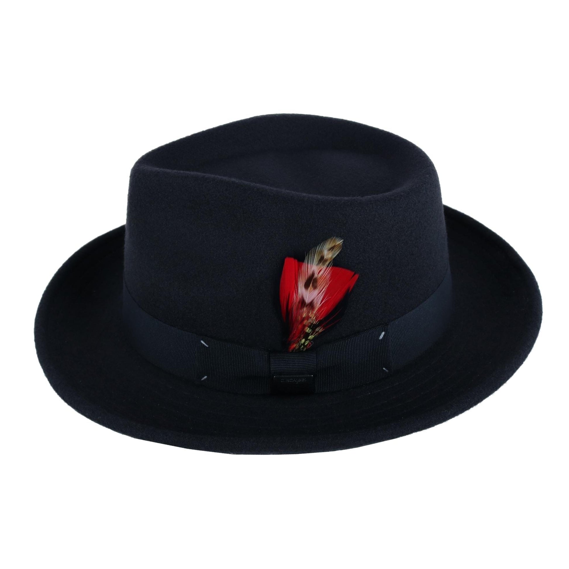 Dorfman Pacific Chester Packable Teardrop Felt Fedora - Black