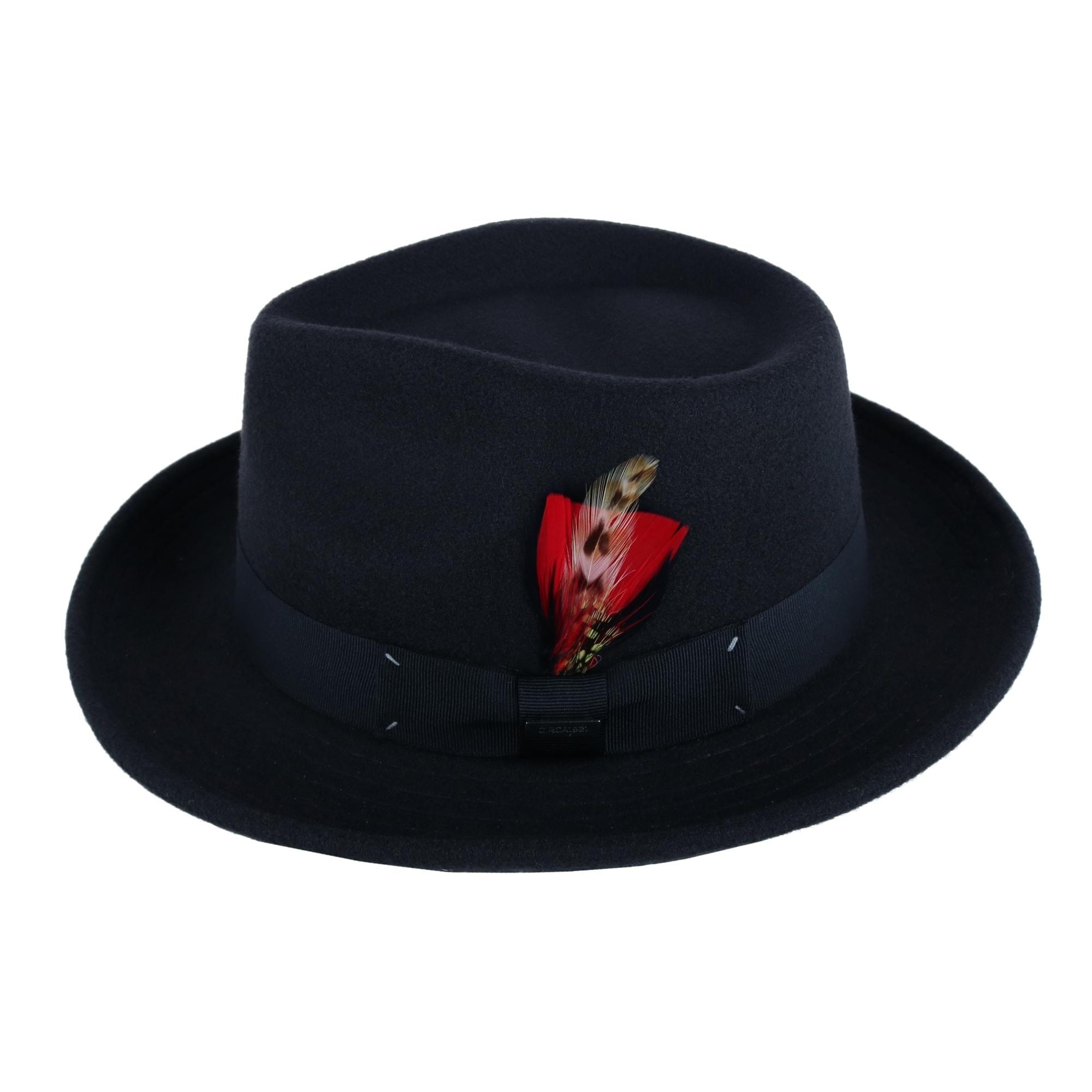 Dorfman Pacific Chester Packable Teardrop Felt Fedora - Black