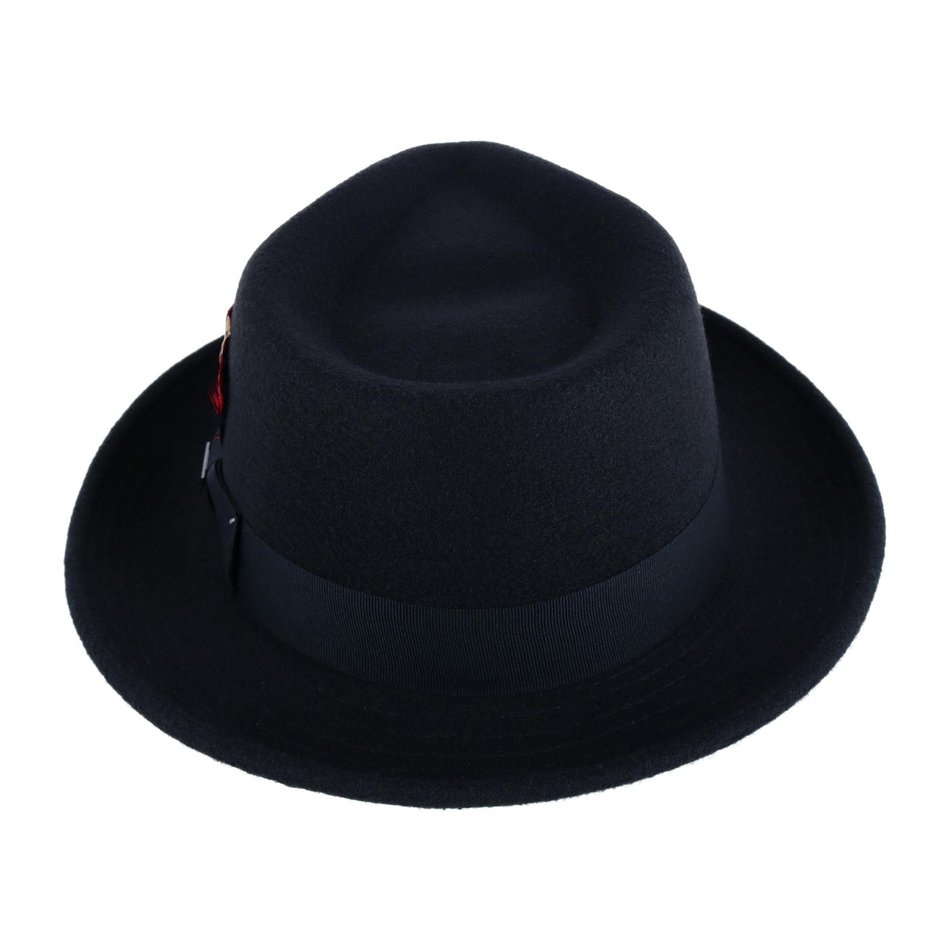 Dorfman Pacific Chester Packable Teardrop Felt Fedora - Black