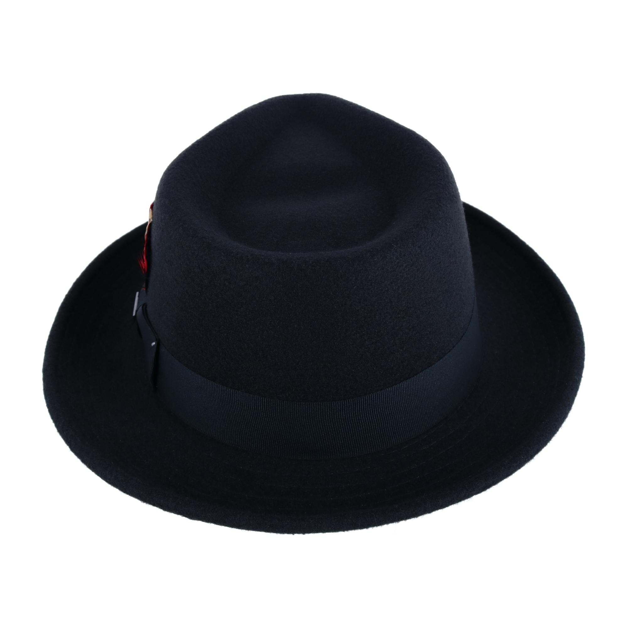 Dorfman Pacific Chester Packable Teardrop Felt Fedora - Black