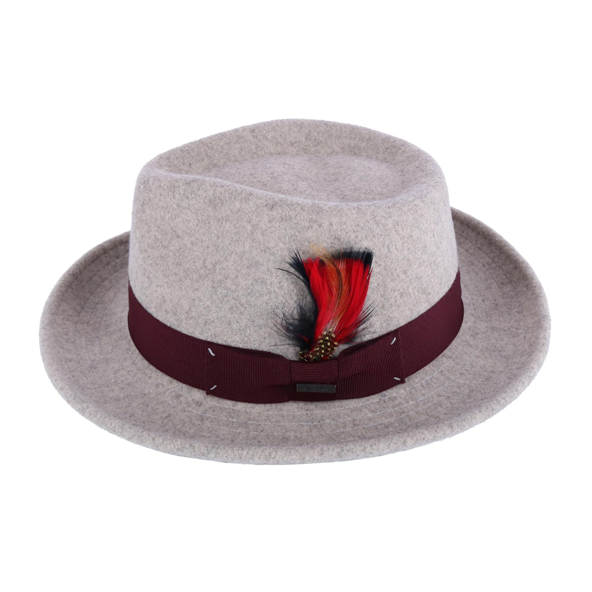 Dorfman Pacific Chester Packable Teardrop Felt Fedora - Oatmeal