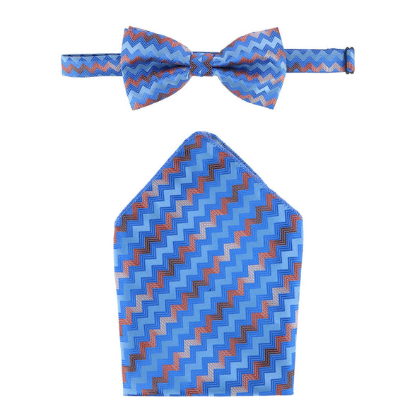 Men's Zig Zag Bow Tie and Pocket Square