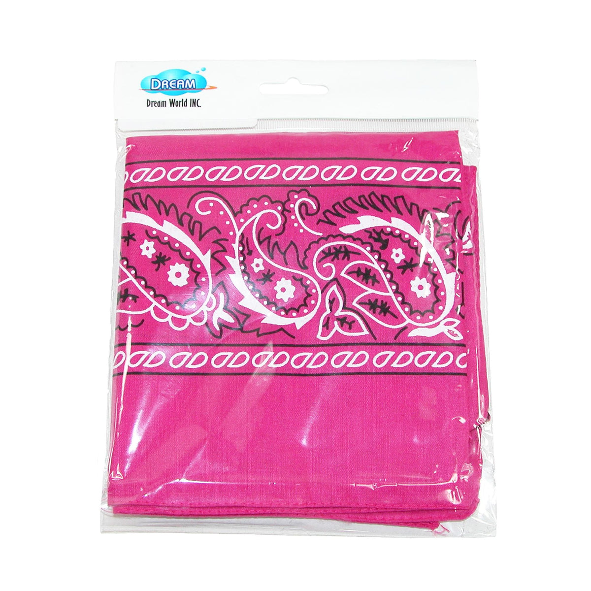CTM® Individually Folded & Packaged Paisley Print Cotton Bandana - Fuchsia