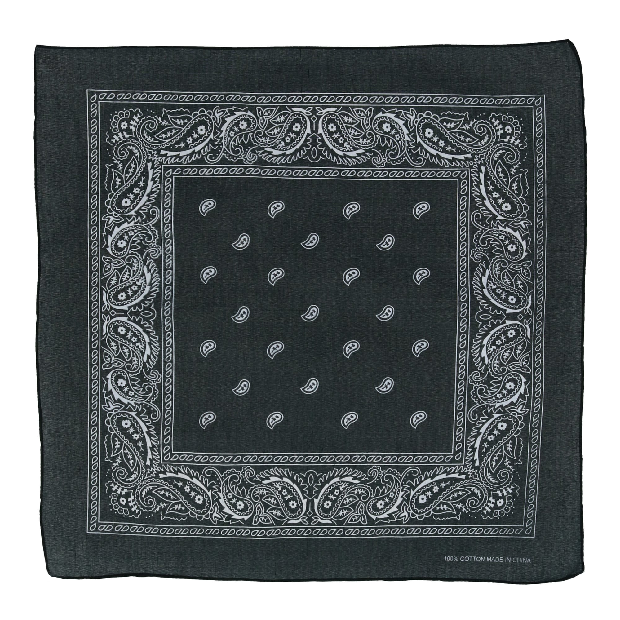 CTM® Cotton Paisley Print Bandana - Black