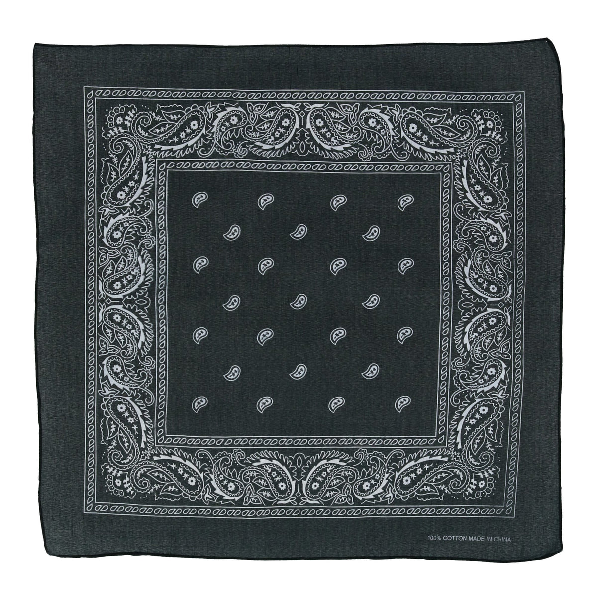CTM® Cotton Paisley Print Bandana - Black