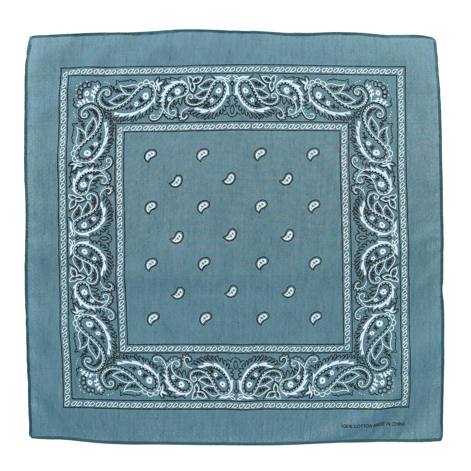 CTM® Cotton Paisley Print Bandana - Grey