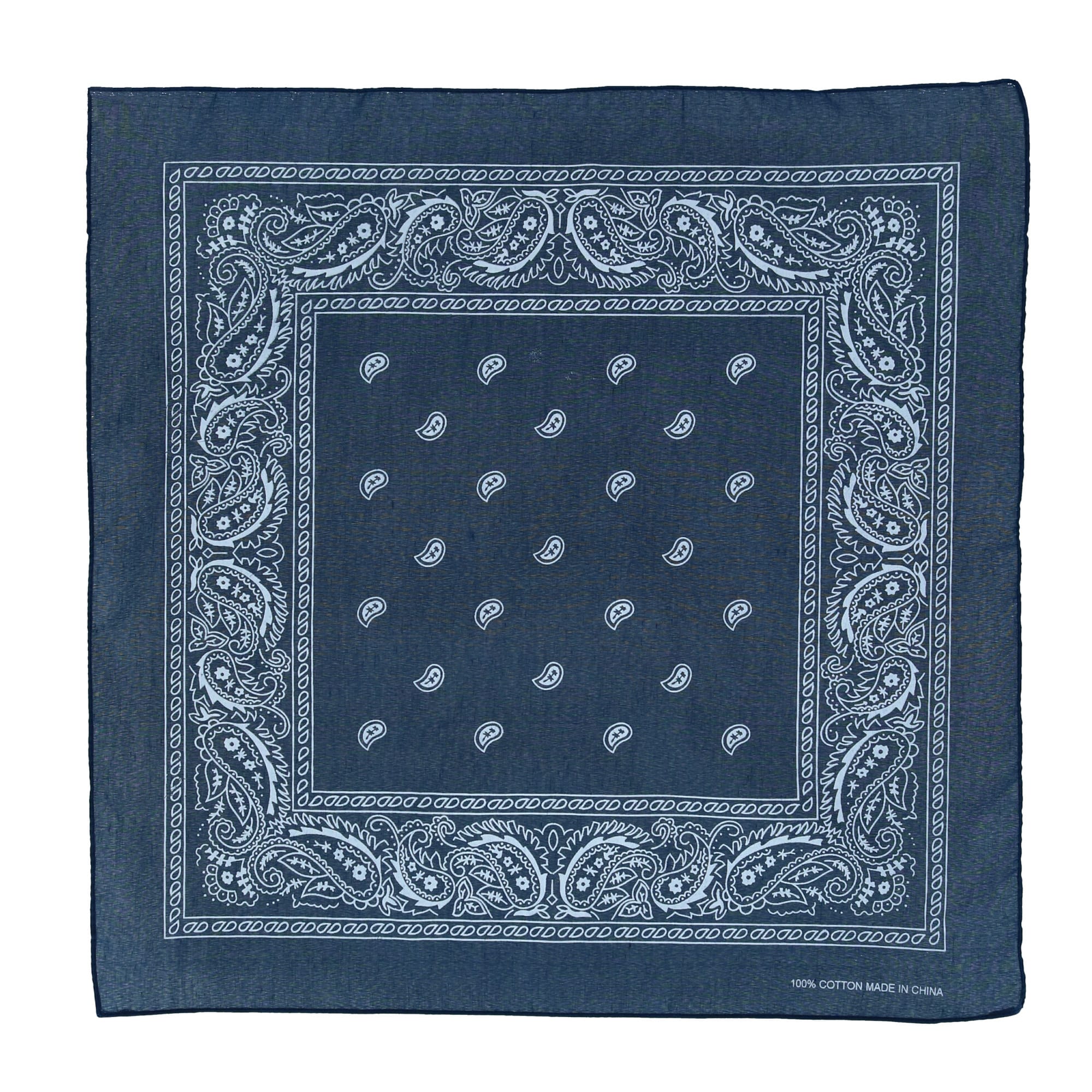 CTM® Cotton Paisley Print Bandana - Navy