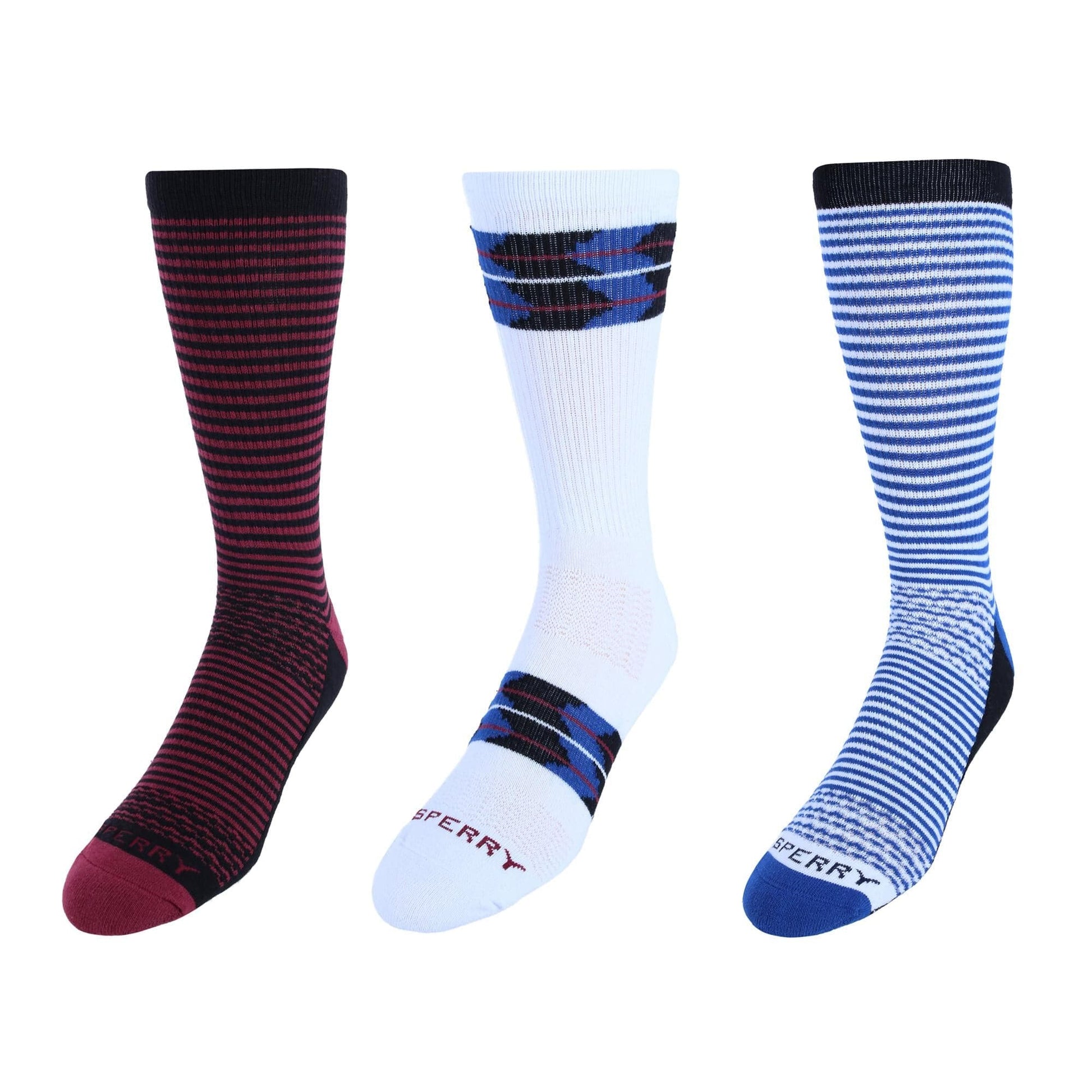 Sperry Men's Super Soft Cotton Boat Crew Socks (3 Pair Pack) - Multiple