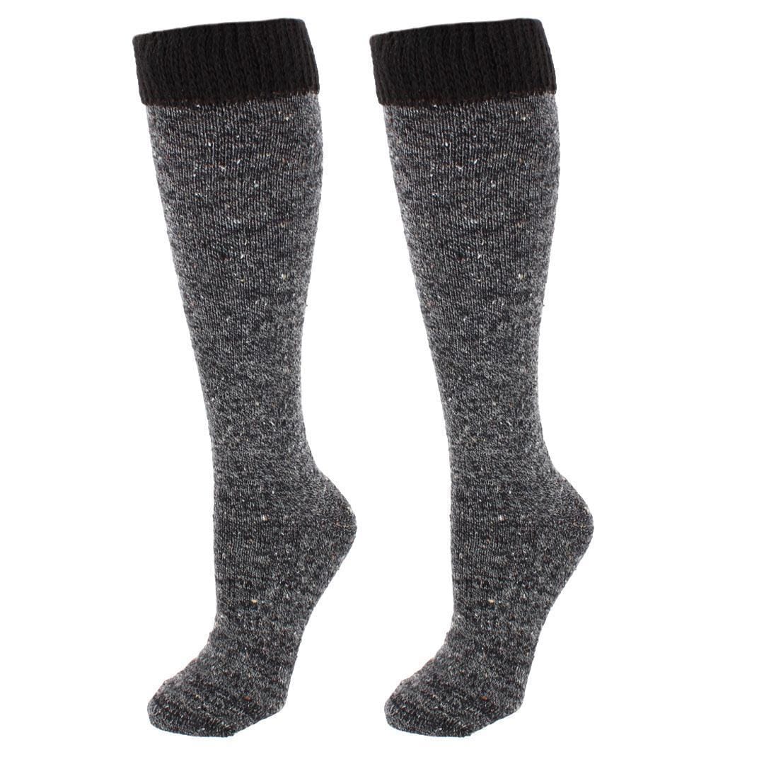 Alotta Knits Women's Premium Wool Sweater Top Knee High Socks (1 Pair Pack) - Black