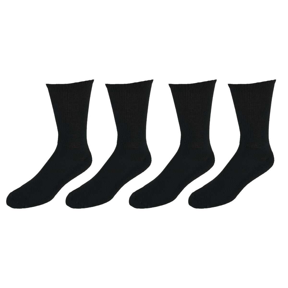 Dr Scholls Men's Big and Tall Diabetic Circulatory Crew Socks (4 Pair Pack) - Black