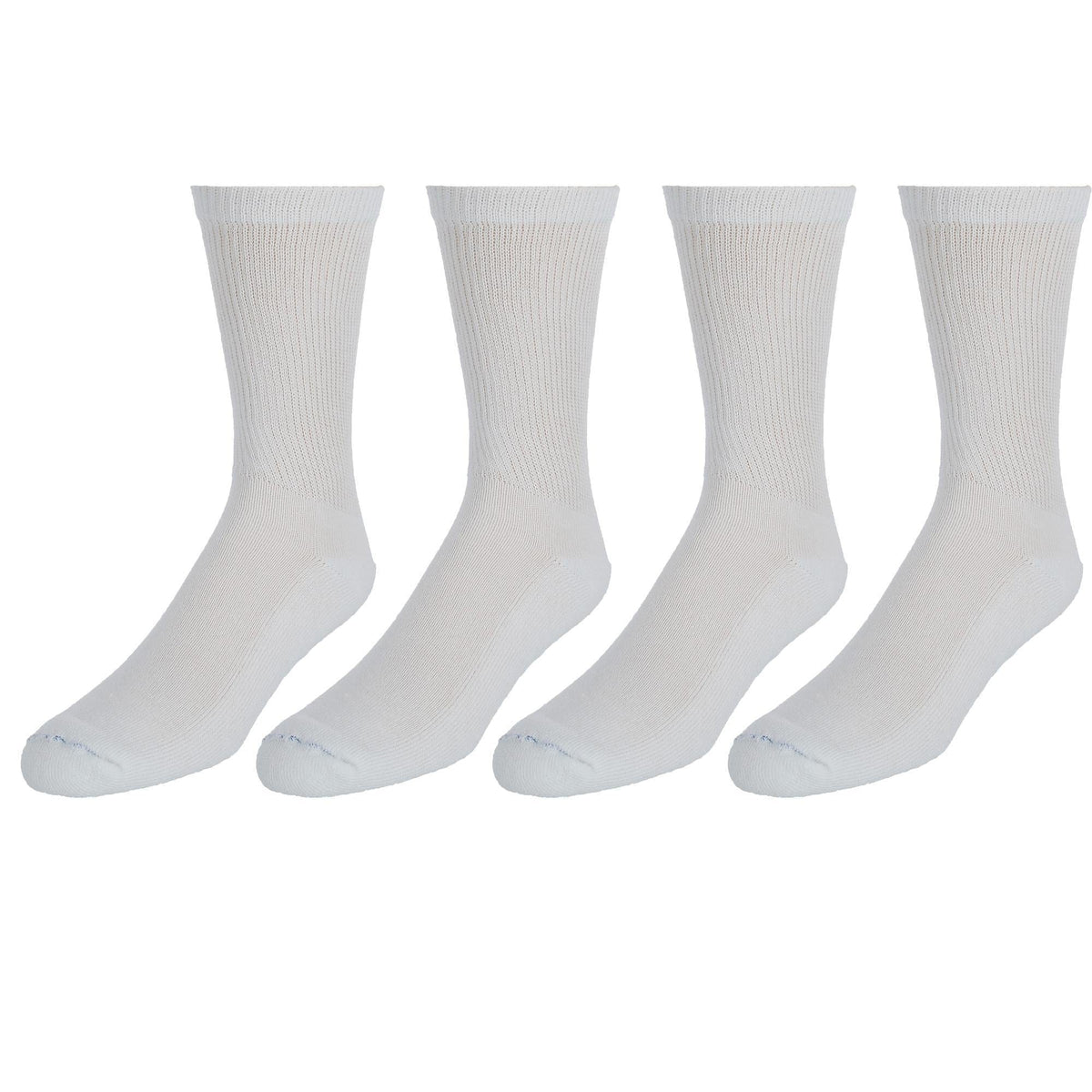 Dr Scholls Men's Big and Tall Diabetic Circulatory Crew Socks (4 Pair Pack) - White