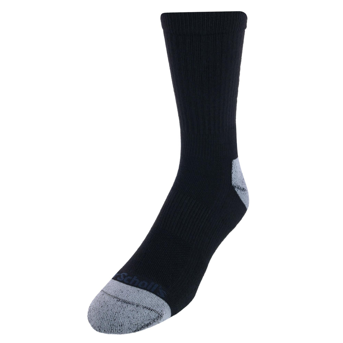 Dr. Scholl's Men's Crew Compression Work Socks (2 Pair Pack) - Black