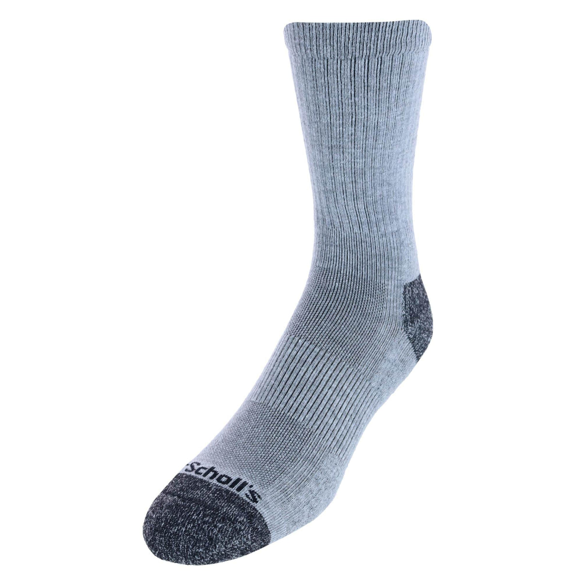 Dr. Scholl's Men's Crew Compression Work Socks (2 Pair Pack) - Gray