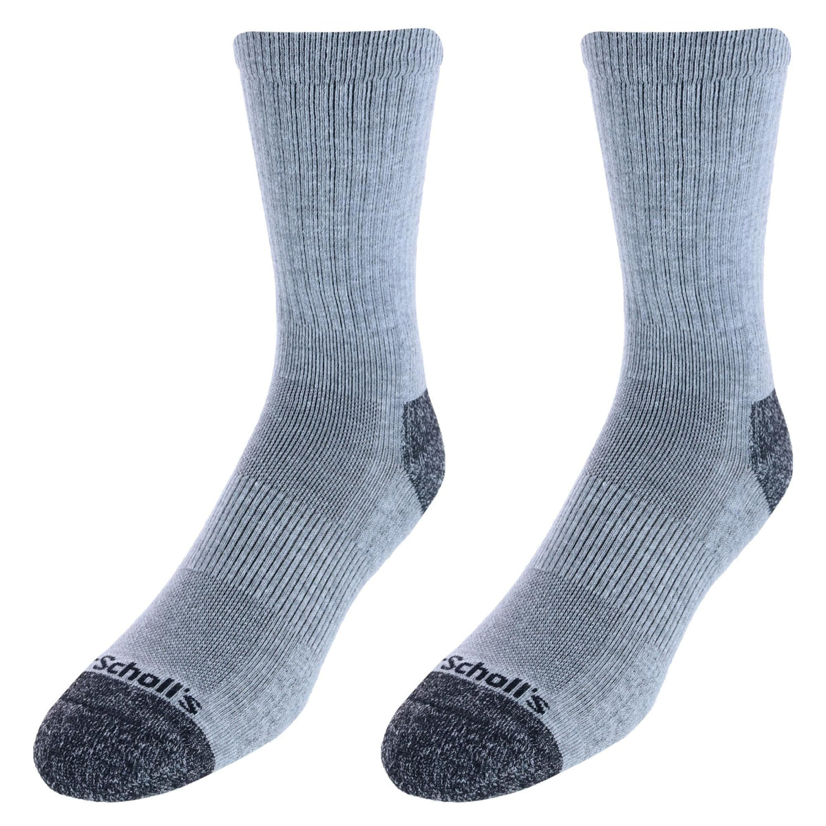 Dr. Scholl's Men's Crew Compression Work Socks (2 Pair Pack) - Gray