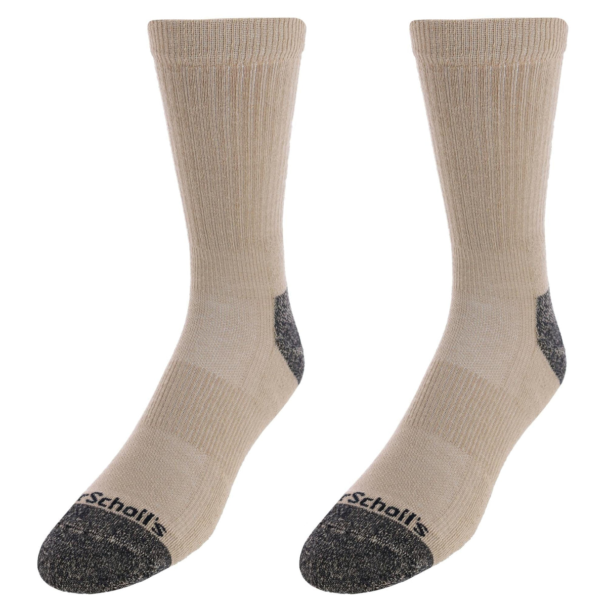 Dr. Scholl's Men's Crew Compression Work Socks (2 Pair Pack) - Khaki