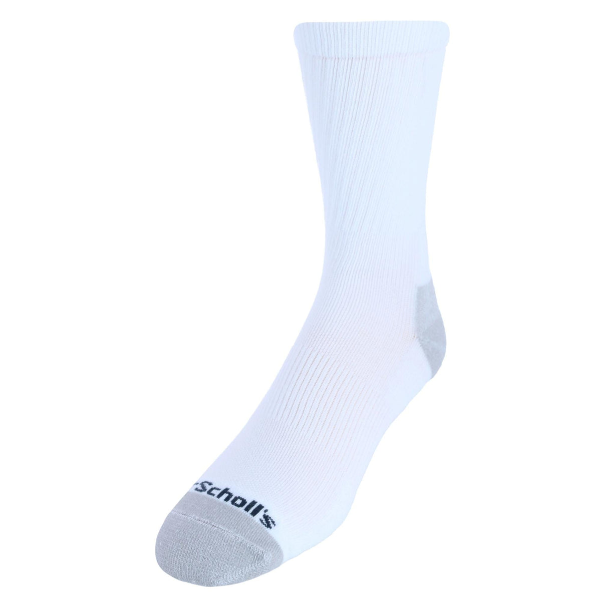 Dr. Scholl's Men's Crew Compression Work Socks (2 Pair Pack) - White