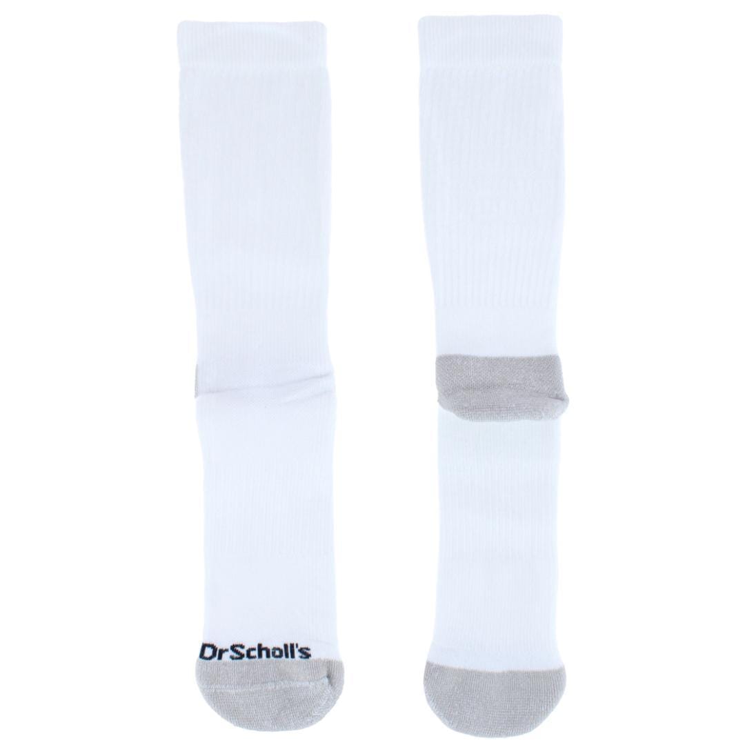 Dr. Scholl's Men's Big & Tall Men's Crew Compression Work Socks (Pack of 2) - White