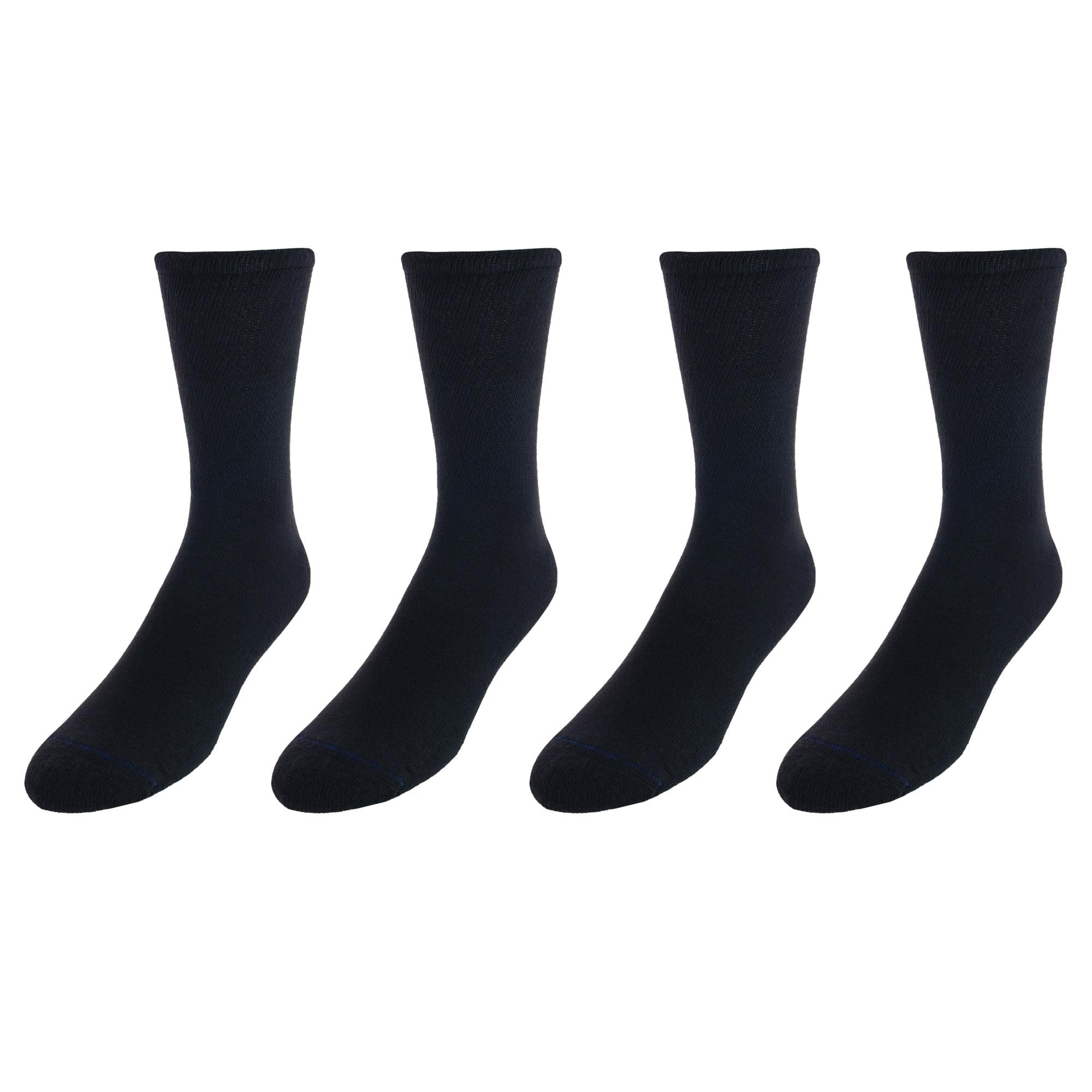 Dr. Scholl's Men's Diabetic & Circulatory Crew Work Socks (4 Pair Pack) - Black