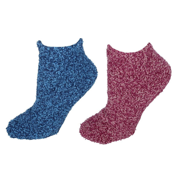 Women's Fuzzy Spa Low Cut Socks (2 Pair)