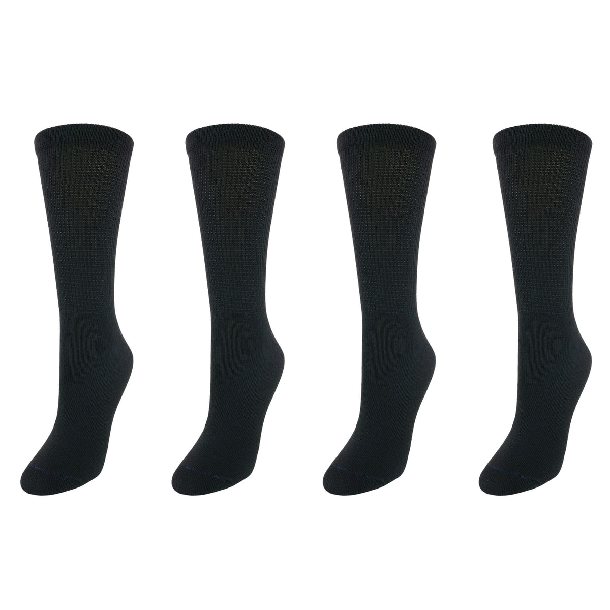 Dr Scholls Women's Plus Size Diabetes & Circulatory Crew Socks (Pack of 4) - Black