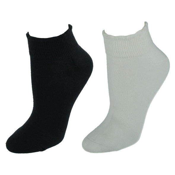 Women's American Collection Scallop Top Low Cut Socks 2 Pair