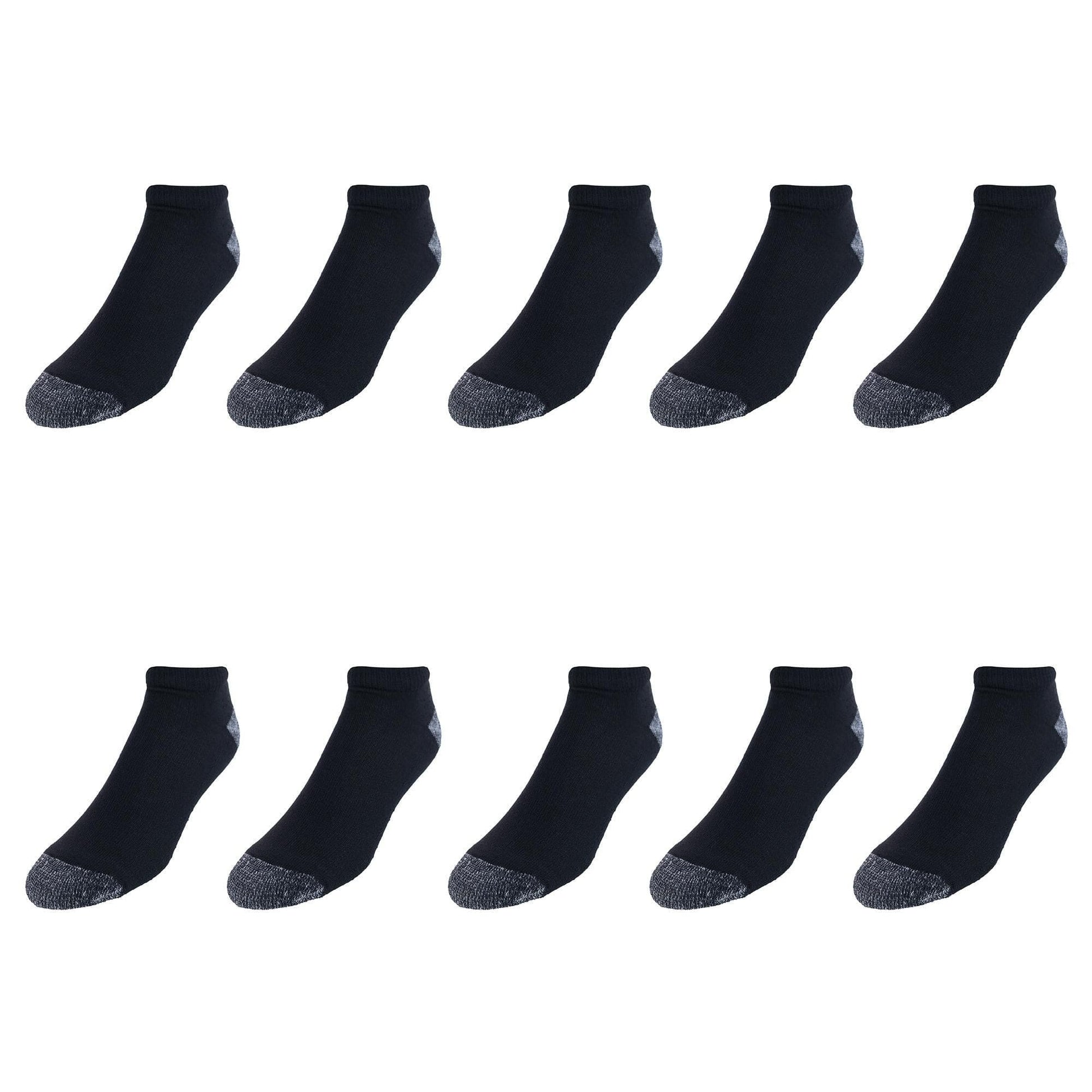 Sock Trends Men's Half Cushion Cotton Low Cut Socks (10 Pair Pack) - Black