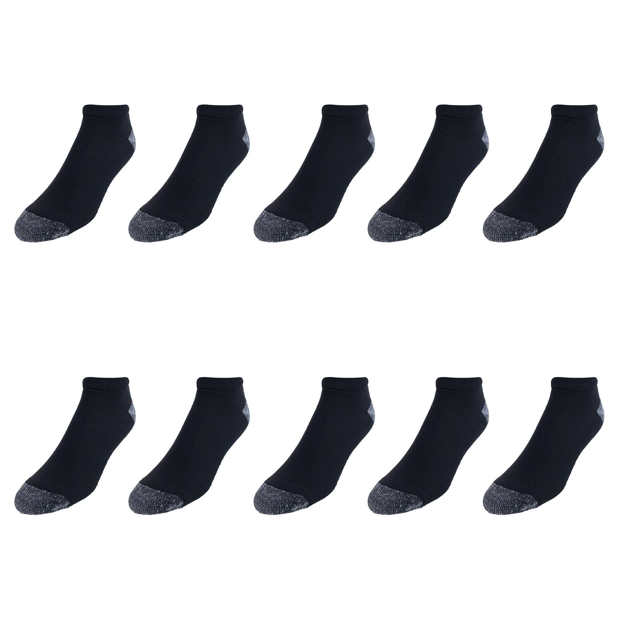 Sock Trends Men's Half Cushion Cotton Low Cut Socks (10 Pair Pack) - Black