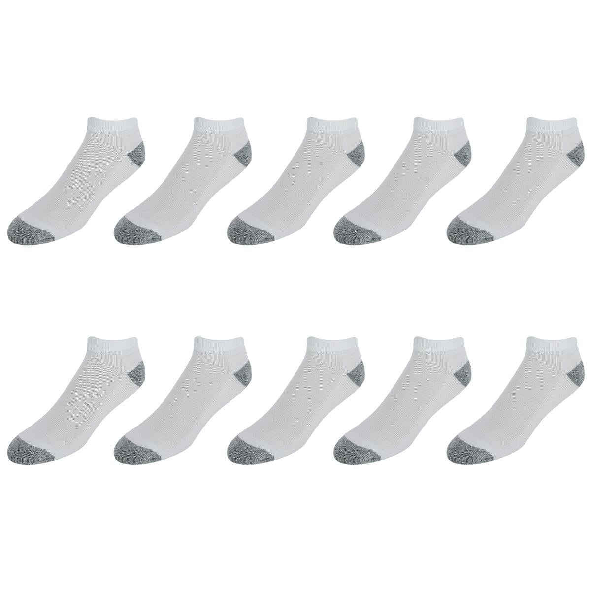 Sock Trends Men's Half Cushion Cotton Low Cut Socks (10 Pair Pack) - White