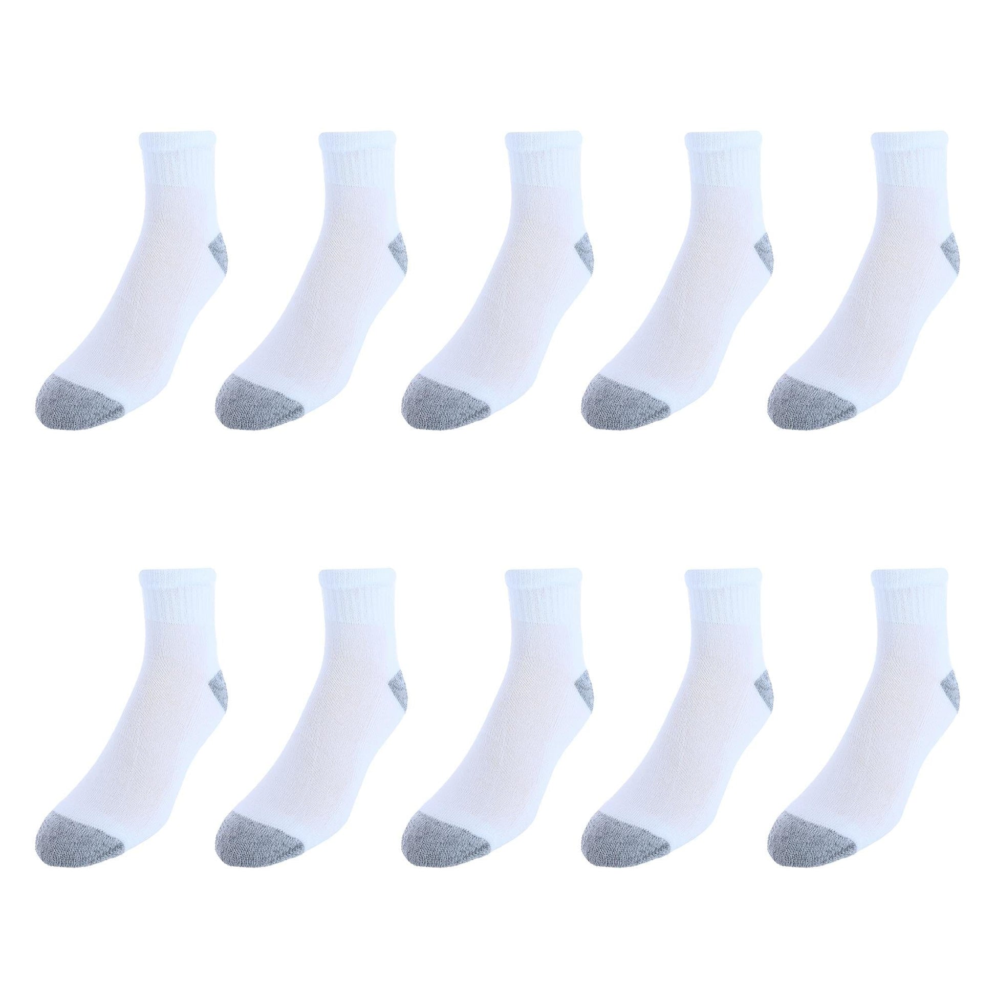 Sock Trends Men's Half Cushion Cotton Ankle Socks (10 Pair Pack) - White