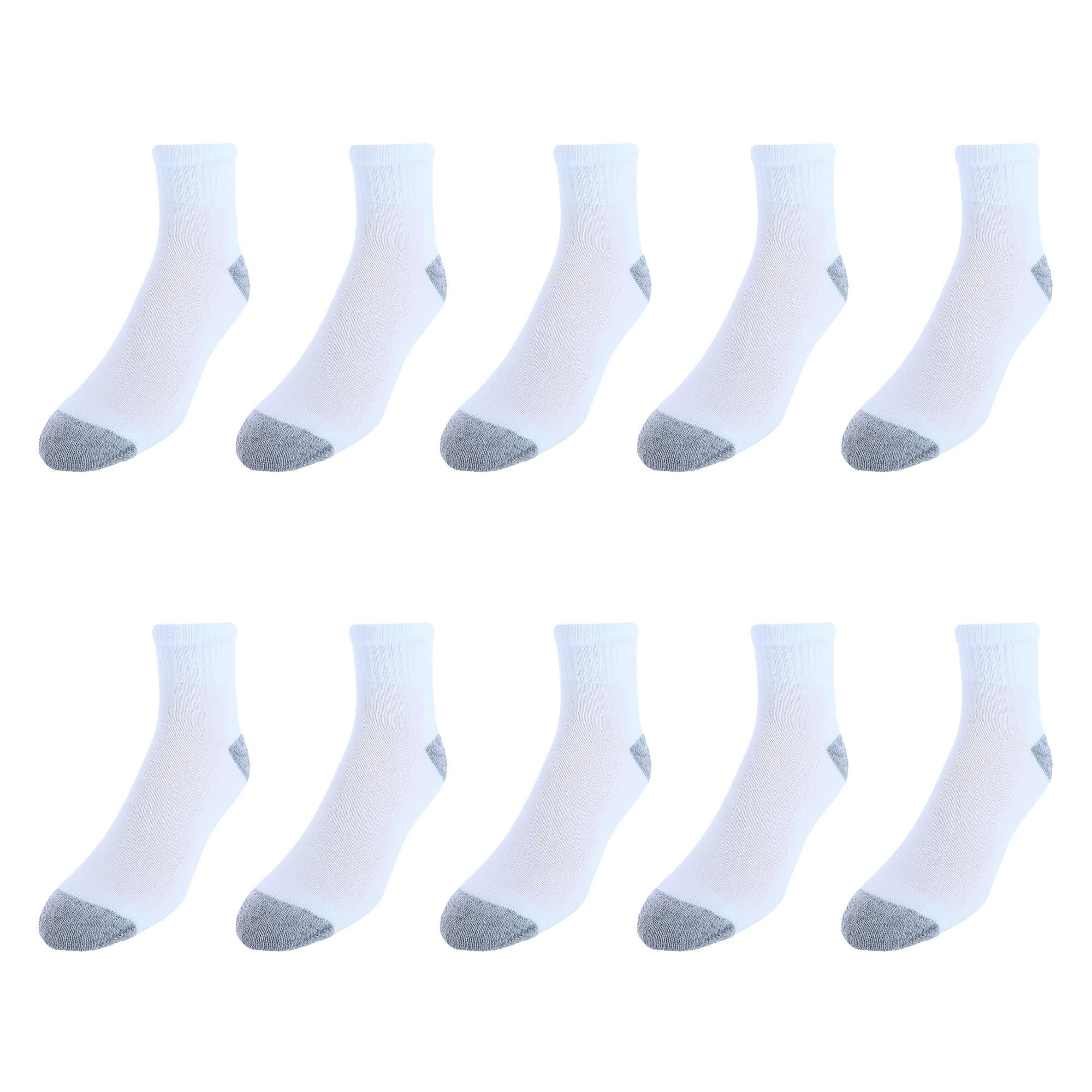 Sock Trends Men's Half Cushion Cotton Ankle Socks (10 Pair Pack) - White