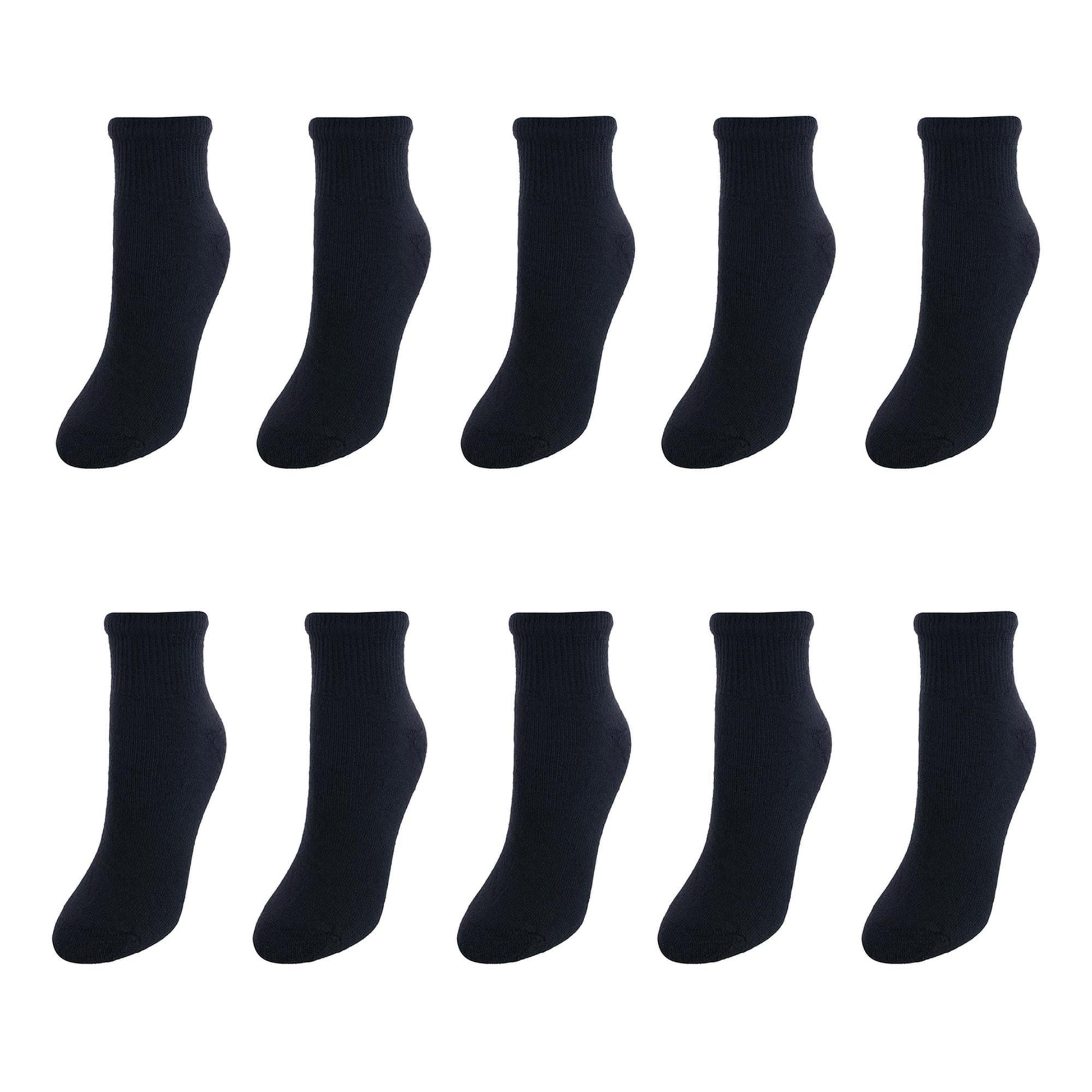 Sock Trends Women's Fully Cushioned Comfort Ankle Socks (10 Pair Pack) - Black