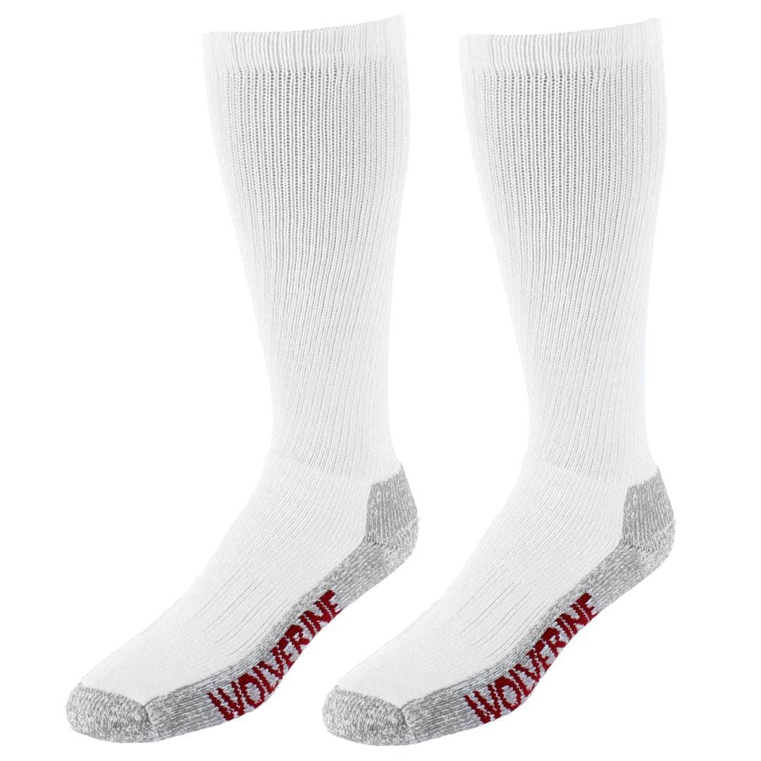Wolverine Men's Steel Toe Cotton Over The Calf Sock (2 Pair Pack) - White