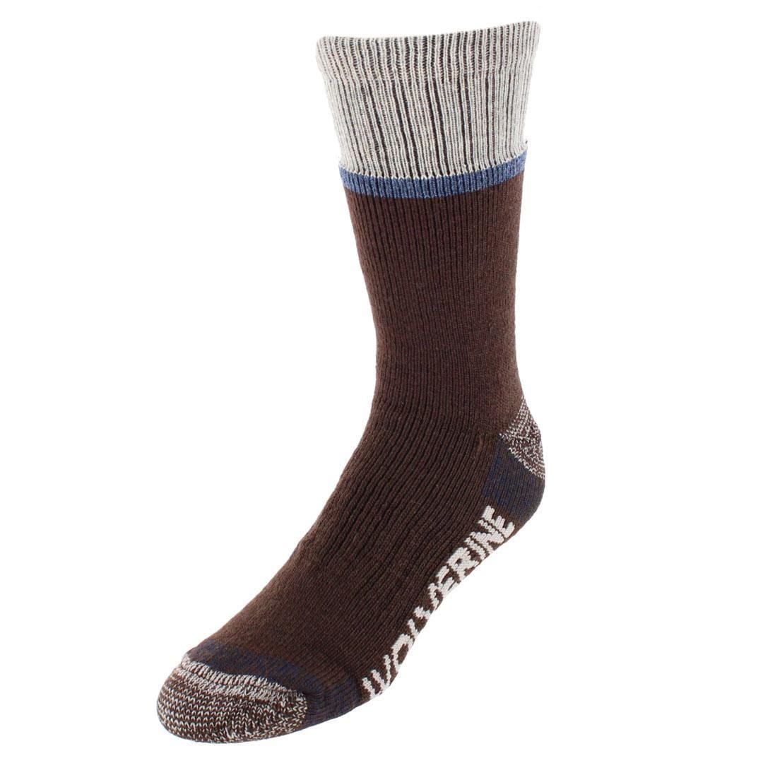 Wolverine Men's Wilderness Thermal Boot Crew Sock (4 Pair Pack) - Brown Assorted